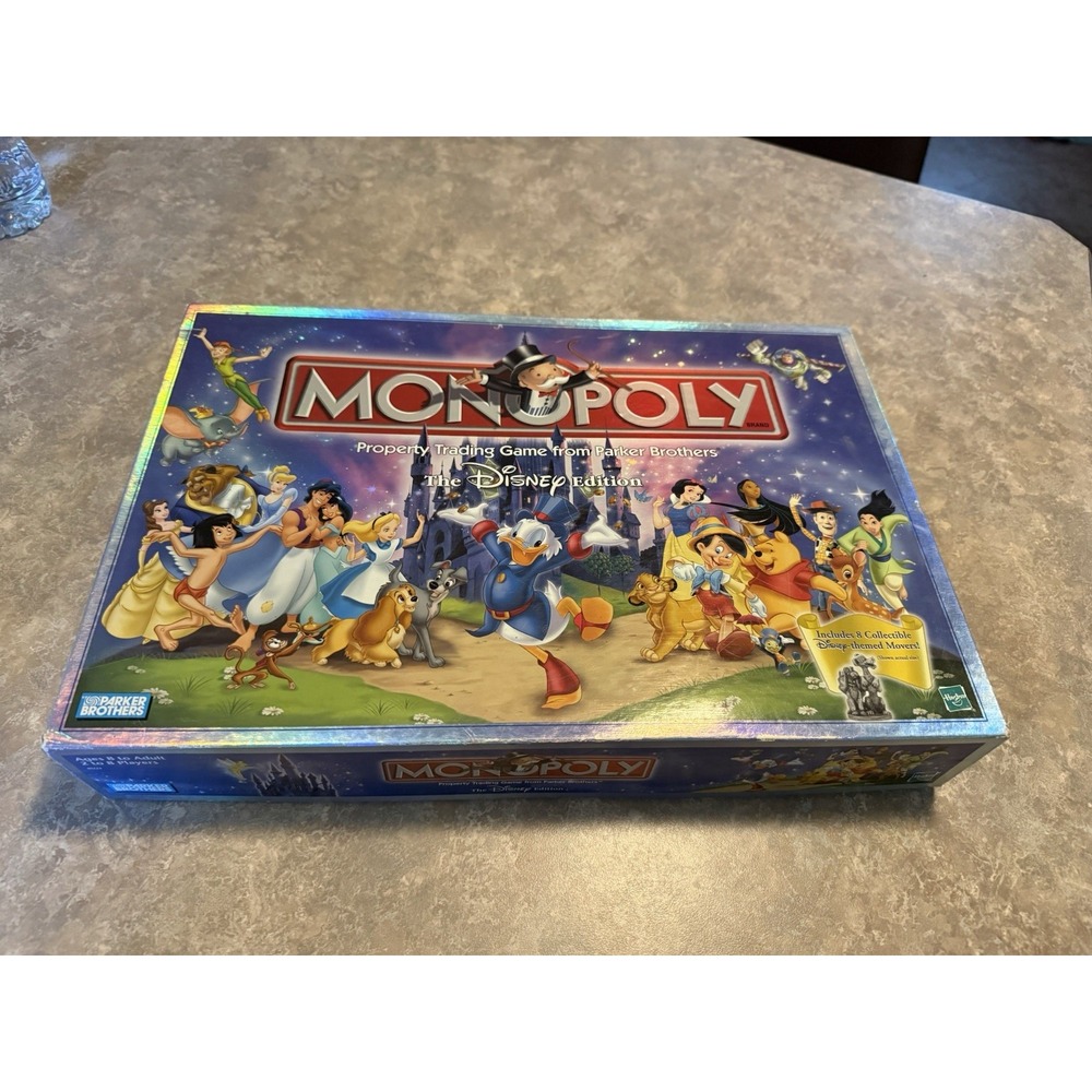 2001 MONOPOLY Disney Edition Parker Brothers Board Game Classic Movie Pieces